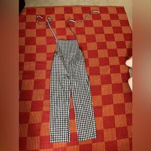 Gingham overalls